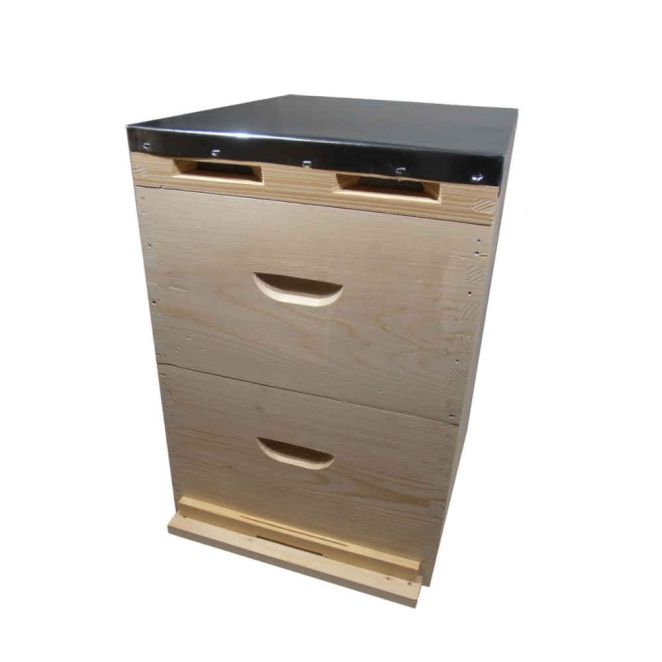 Double hive with movable floor ventilated