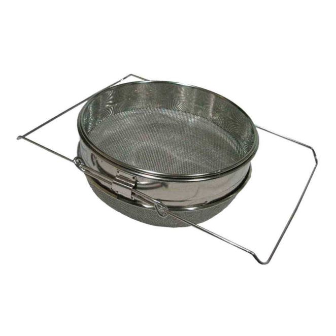 Stainless steel double honey strainer Φ32cm