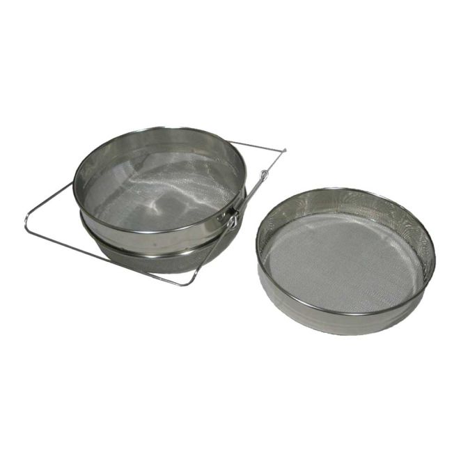 Stainless steel double honey strainer Φ32cm