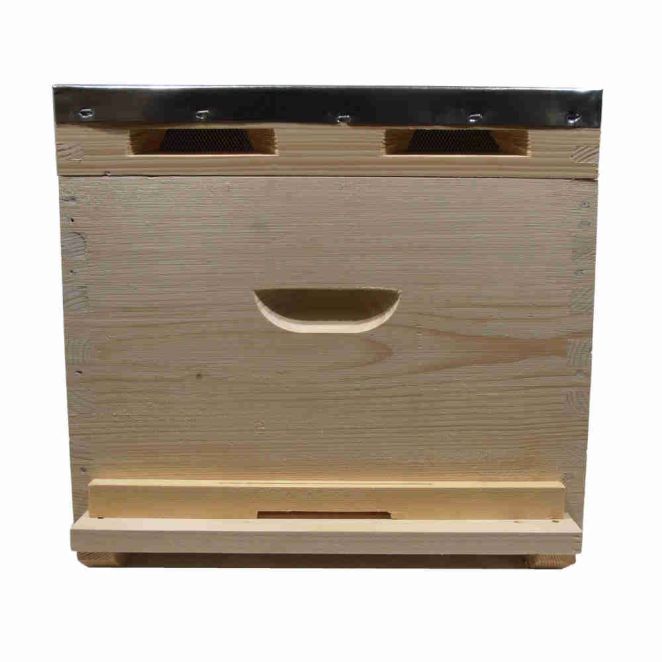 Single hive with wooden movable bottom part